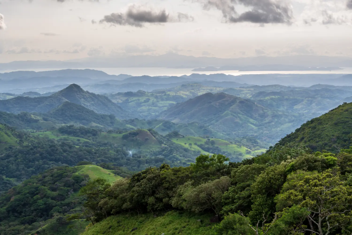 Vue panoramique sur des montagnes dans la réserve biologique de Monteverde
