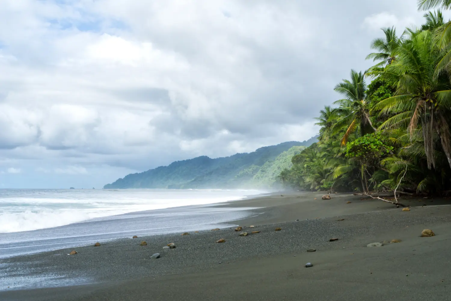 Vue d'une plage sauvage du Pacifique Sud