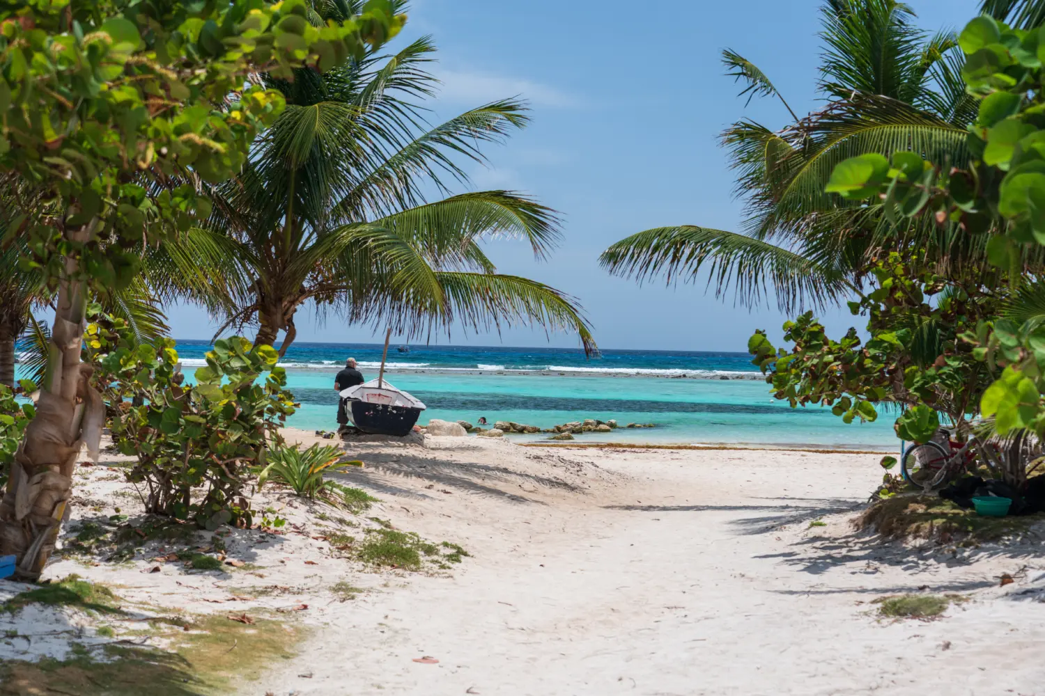 Vue sur une plage de sable tropicale à Costa Maya, au Mexique