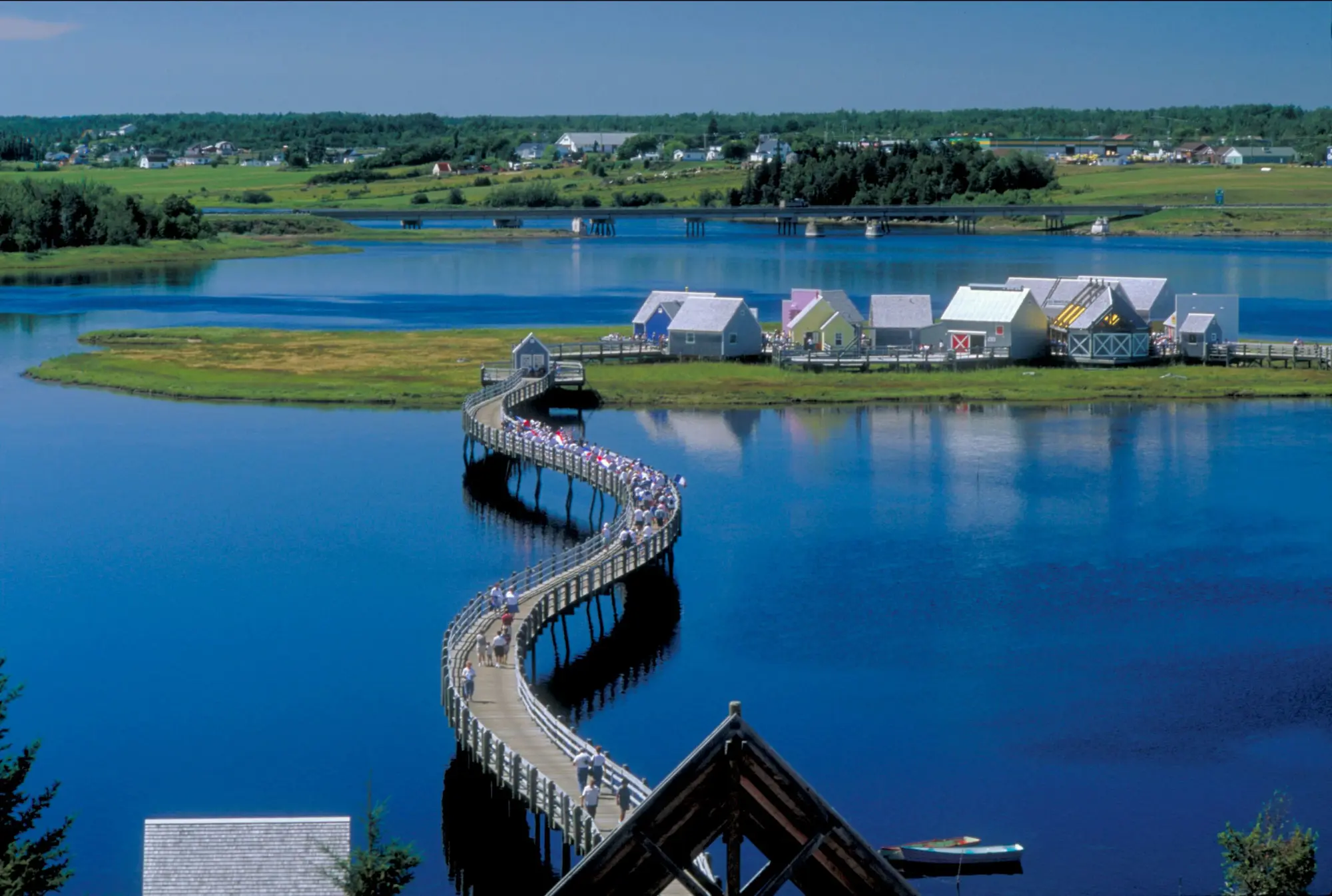 Vue sur le site du Pays de la Sagouine à Bouctouche au Nouveau-Brunswick dans les provincse atlantiques canadiennes