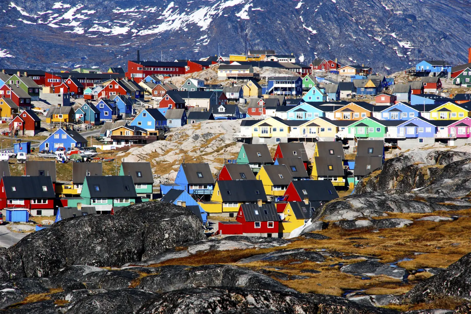 les maisons colorées de la ville de Nuuk