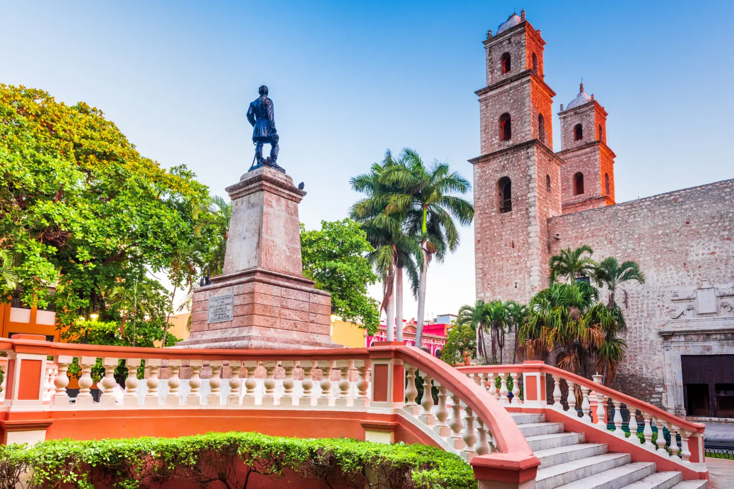 Parque Hidalgo dans le centre historique de Mérida avec son architecture espagnol
