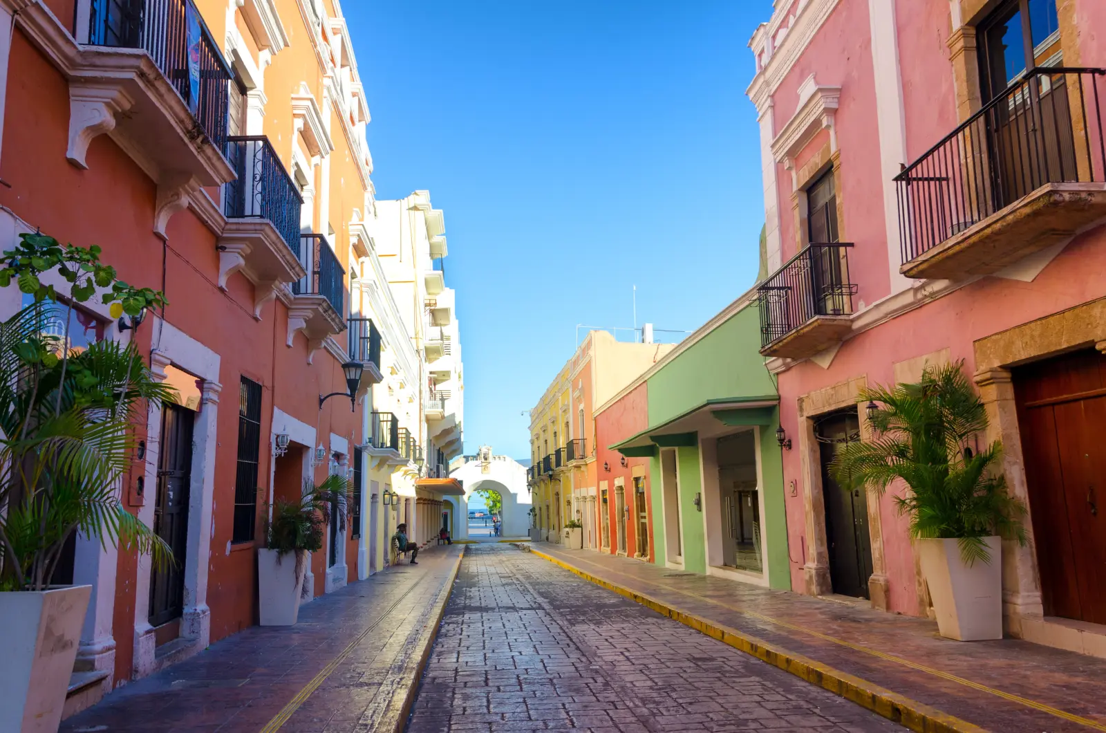 La calle 59 dans le centre historique de San Francisco de Campeche au Mexique