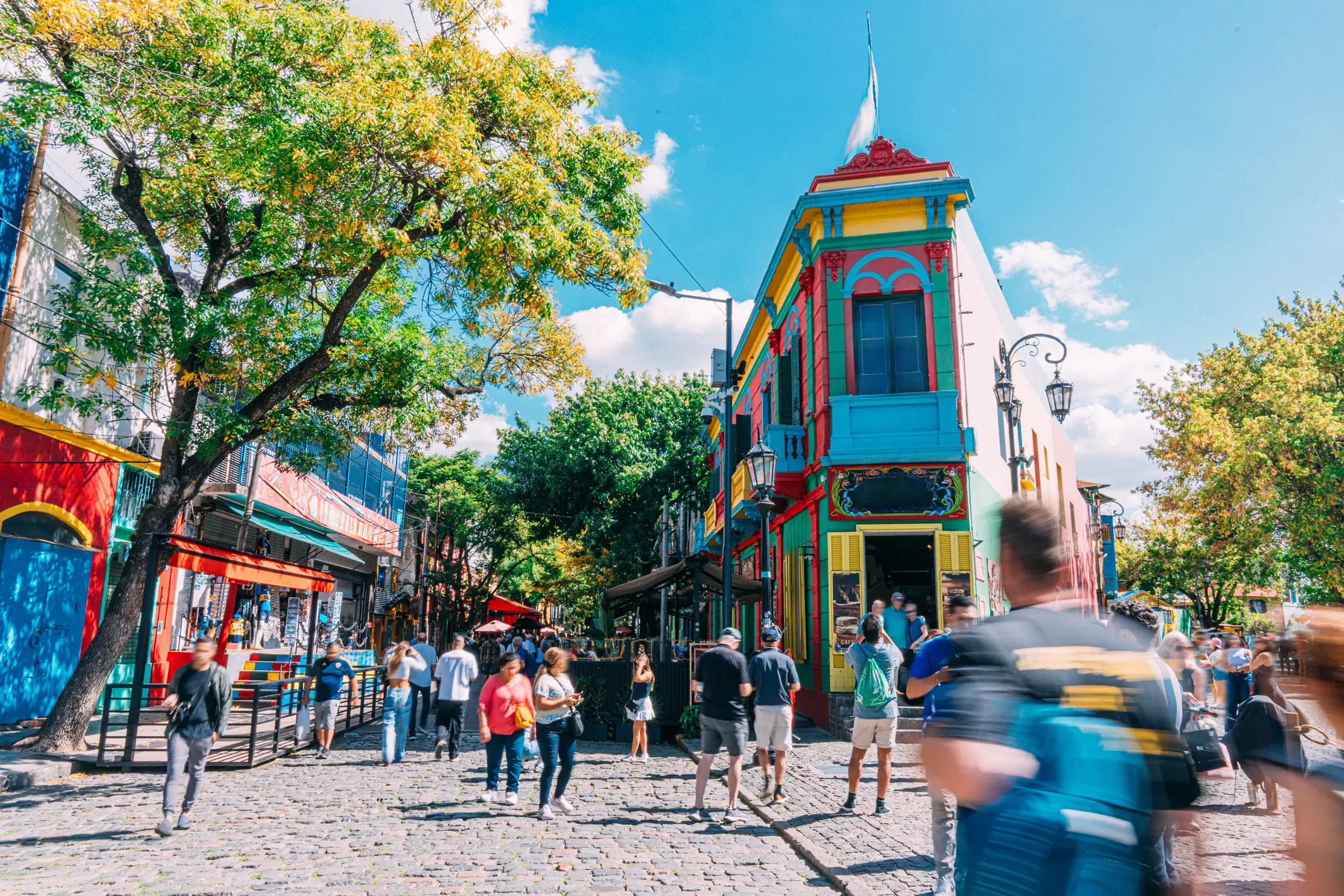 La célèbre rue colorée Caminito située dans le quartier de La Boca à Buenos Aires, en Argentine