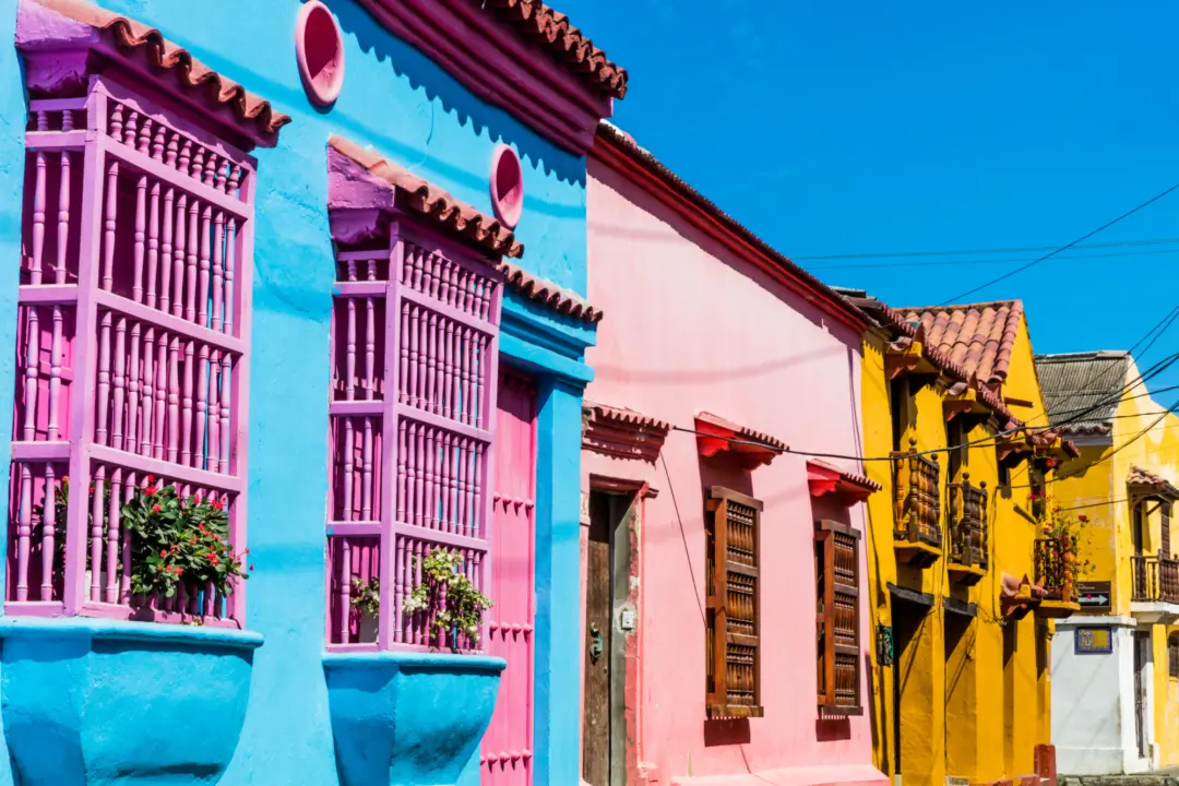 Des maisons colorées à Carthagène en Colombie