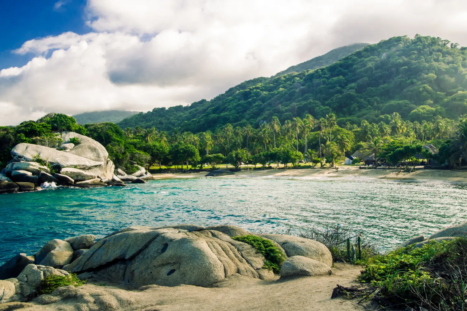 Paysage que l'on retrouve dans le parc national naturel de Tayrona en Colombie