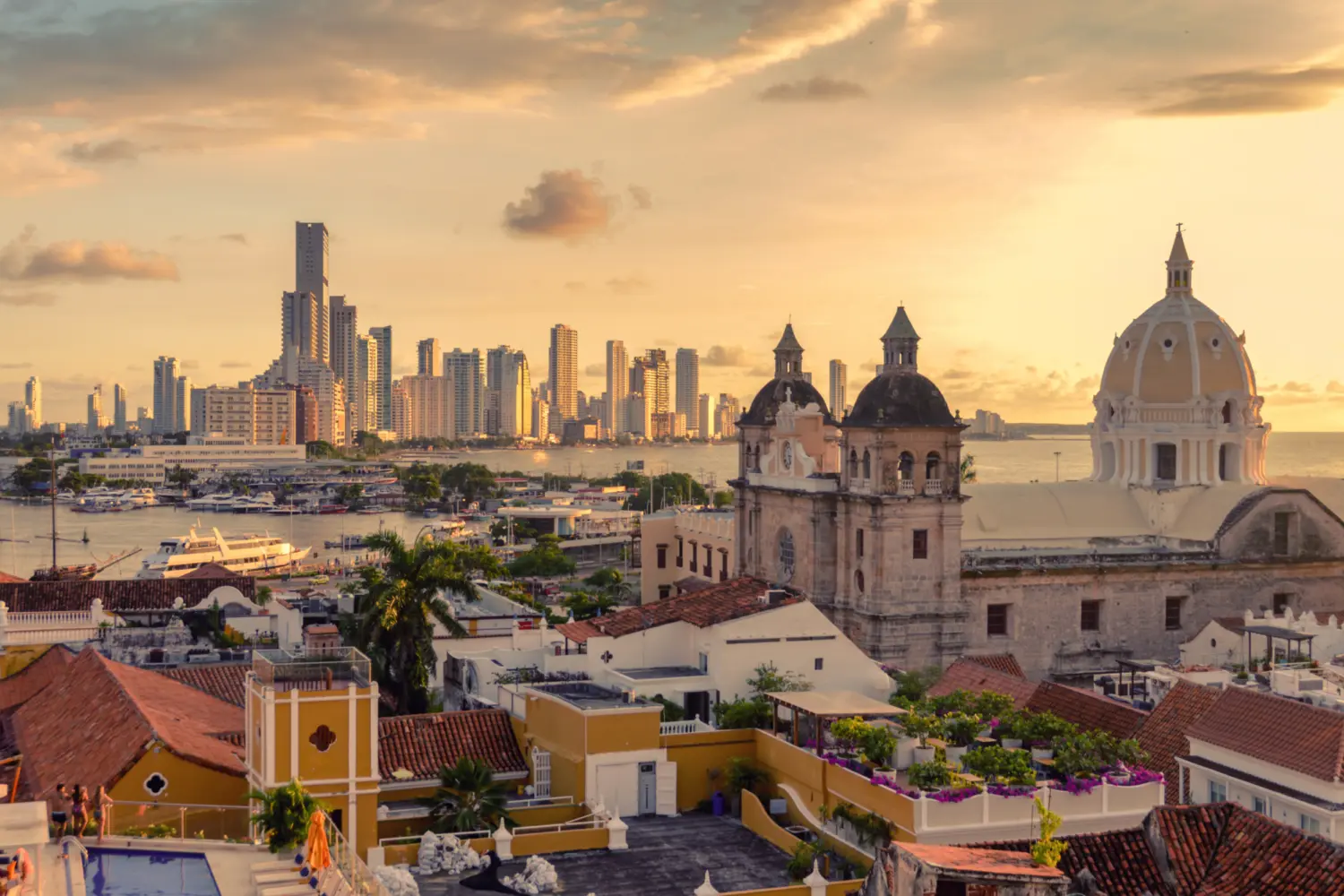 Vue aérienne sur la ville de Carthagène en Colombie