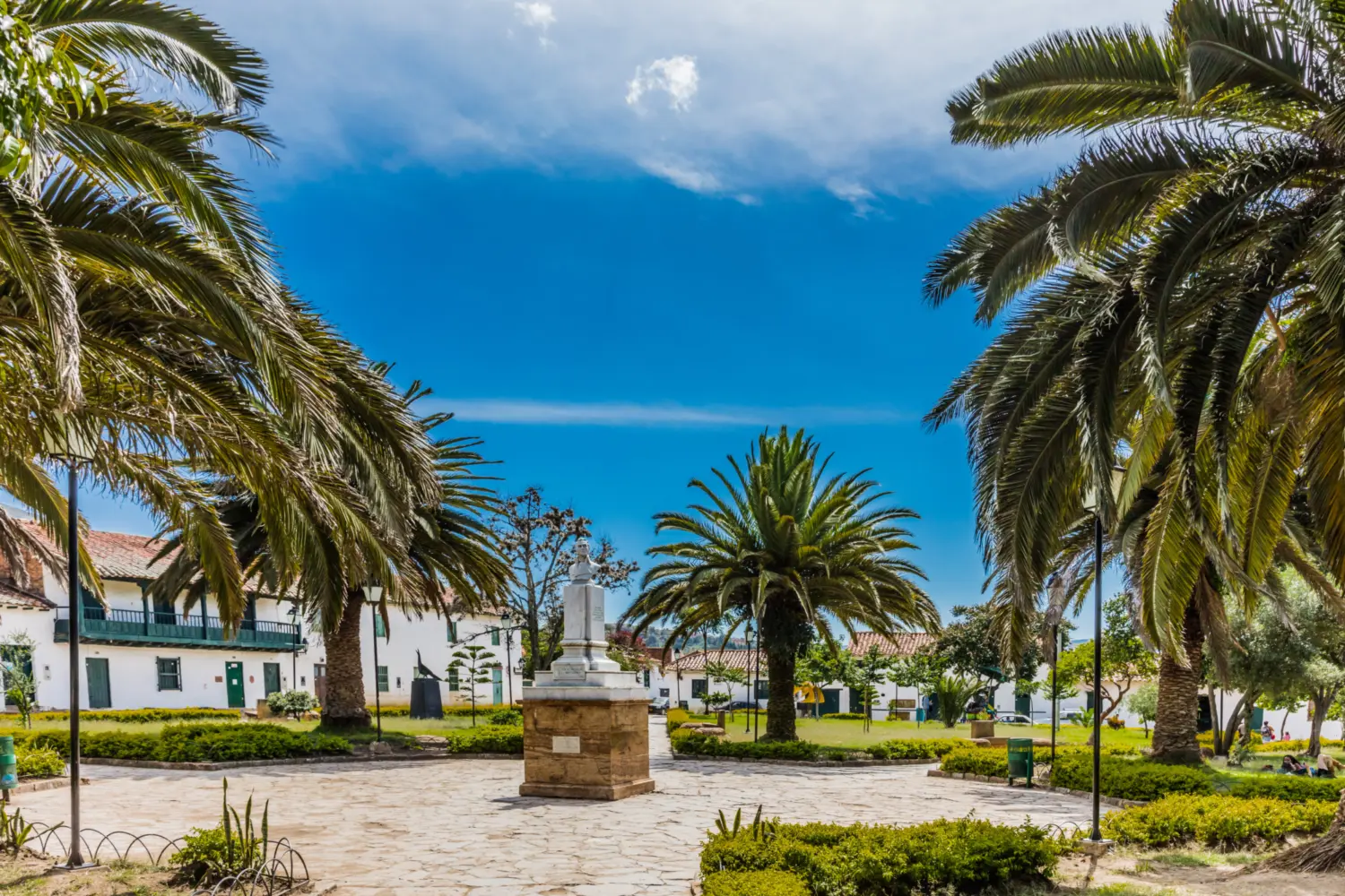 Le parc Antonio Nariño à Villa de Leyva en Colombie