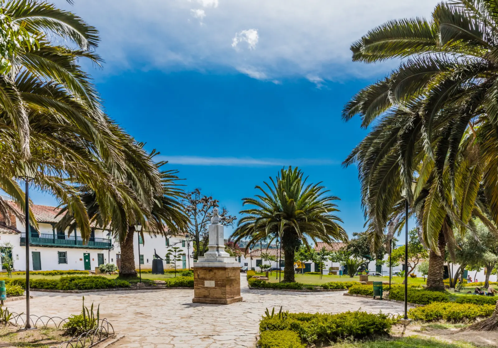 Le parc Antonio Nariño à Villa de Leyva en Colombie