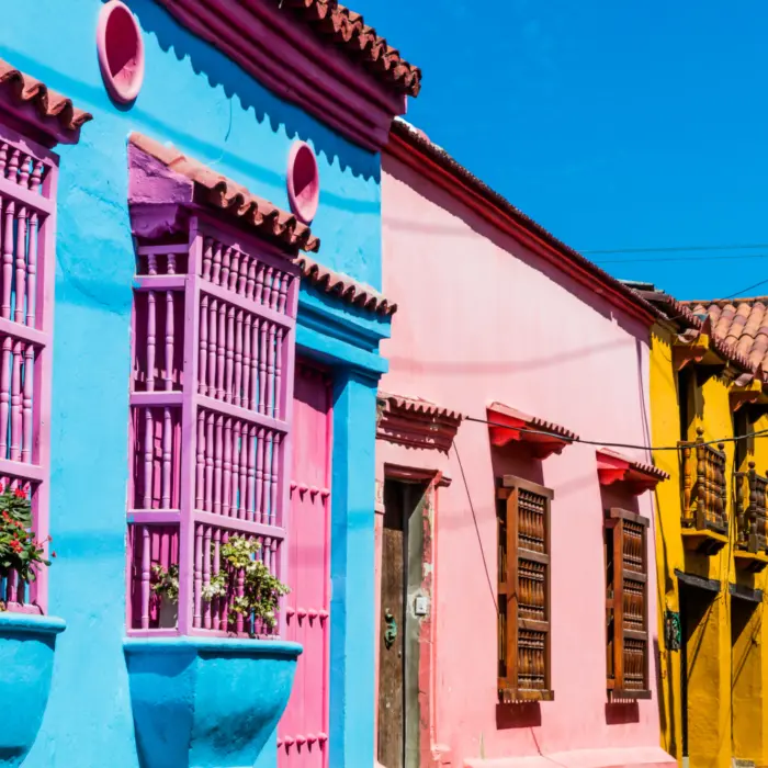 Des maisons colorées à Carthagène en Colombie