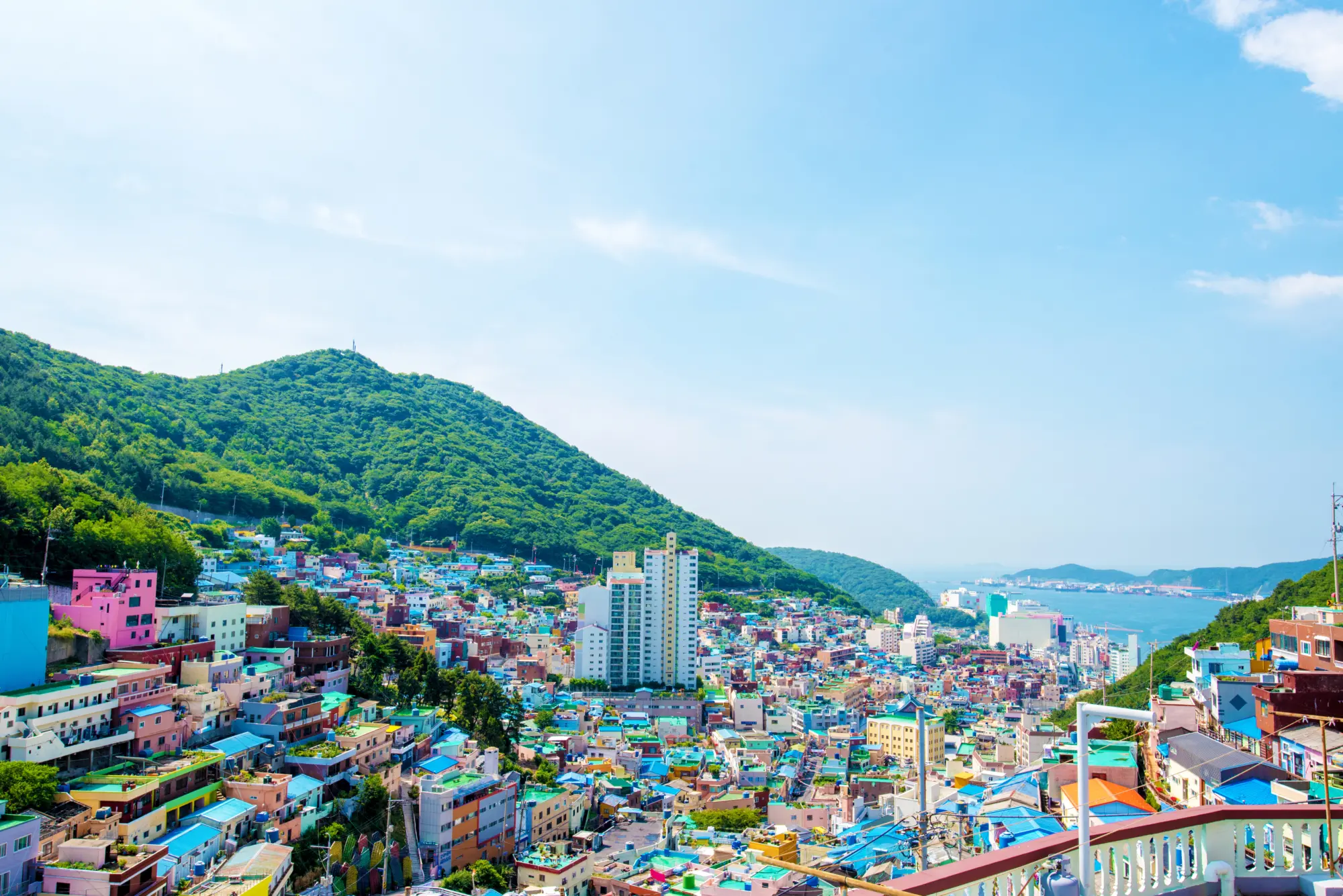 Vue aérienne du village colorée de Gamcheon