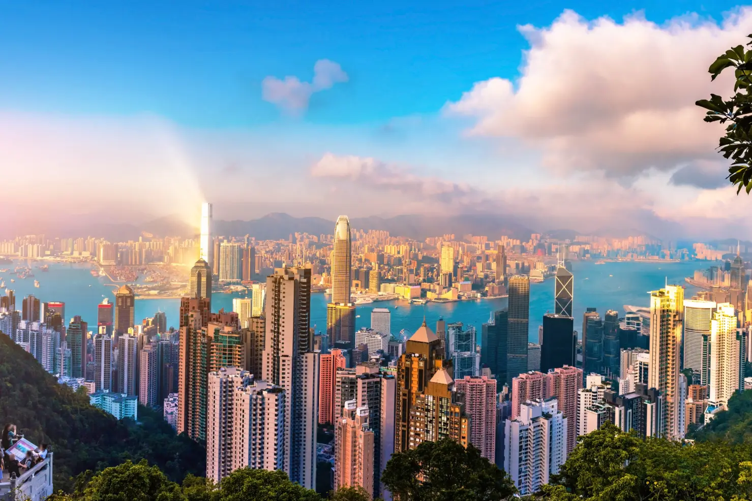 Vue panoramique de Hong Kong prise depuis Victoria Peak.