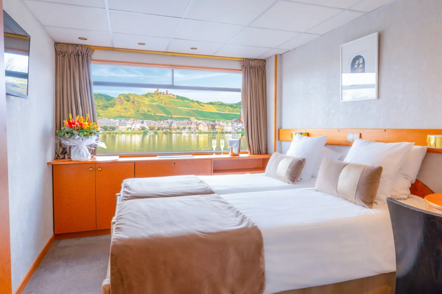 Cabine pont supérieur à bord du MS Leonardo da Vinci de CroisiEurope