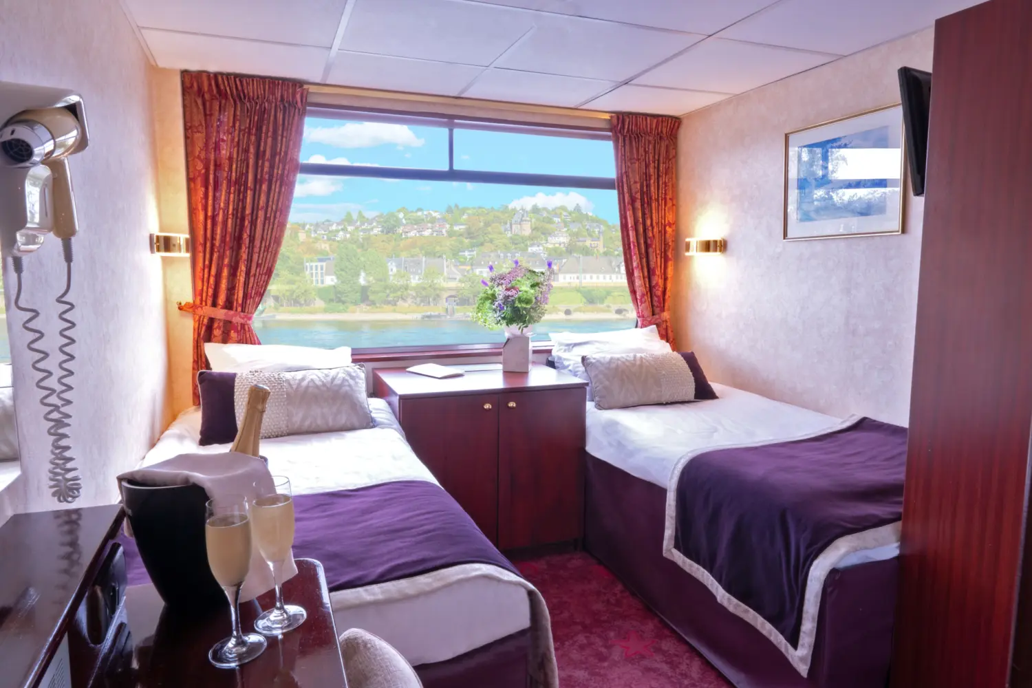 Cabine pont supérieur à bord du MS Mona Lisa de CroisiEurope