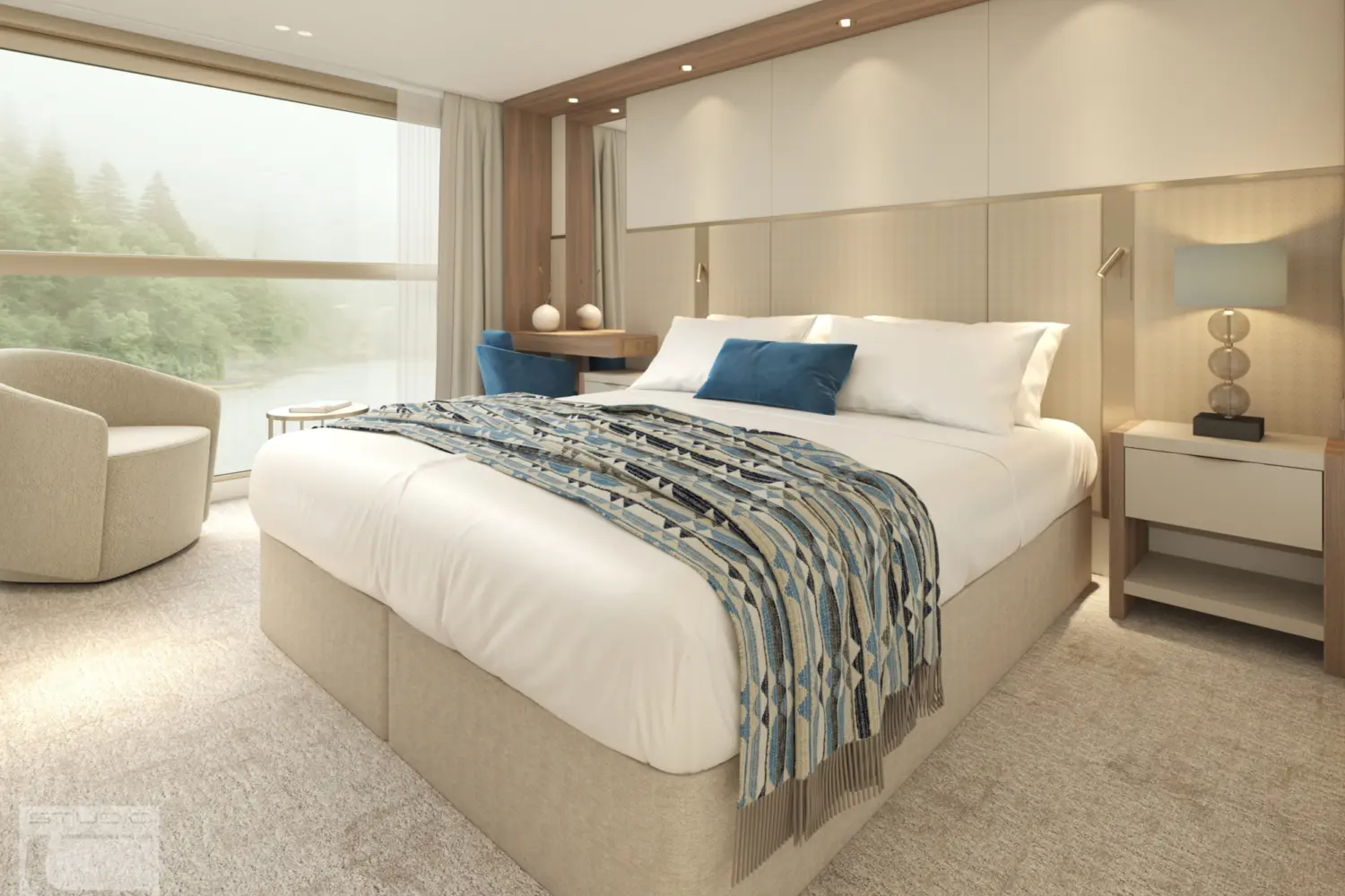 Cabine sur les ponts Maozart & Strauss à bord du Amadeus Amara - crédit-photo Lüftner Cruises