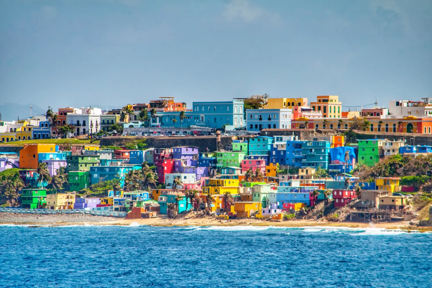Vue sur des maisons colorées de San Juan, Puerto Rico