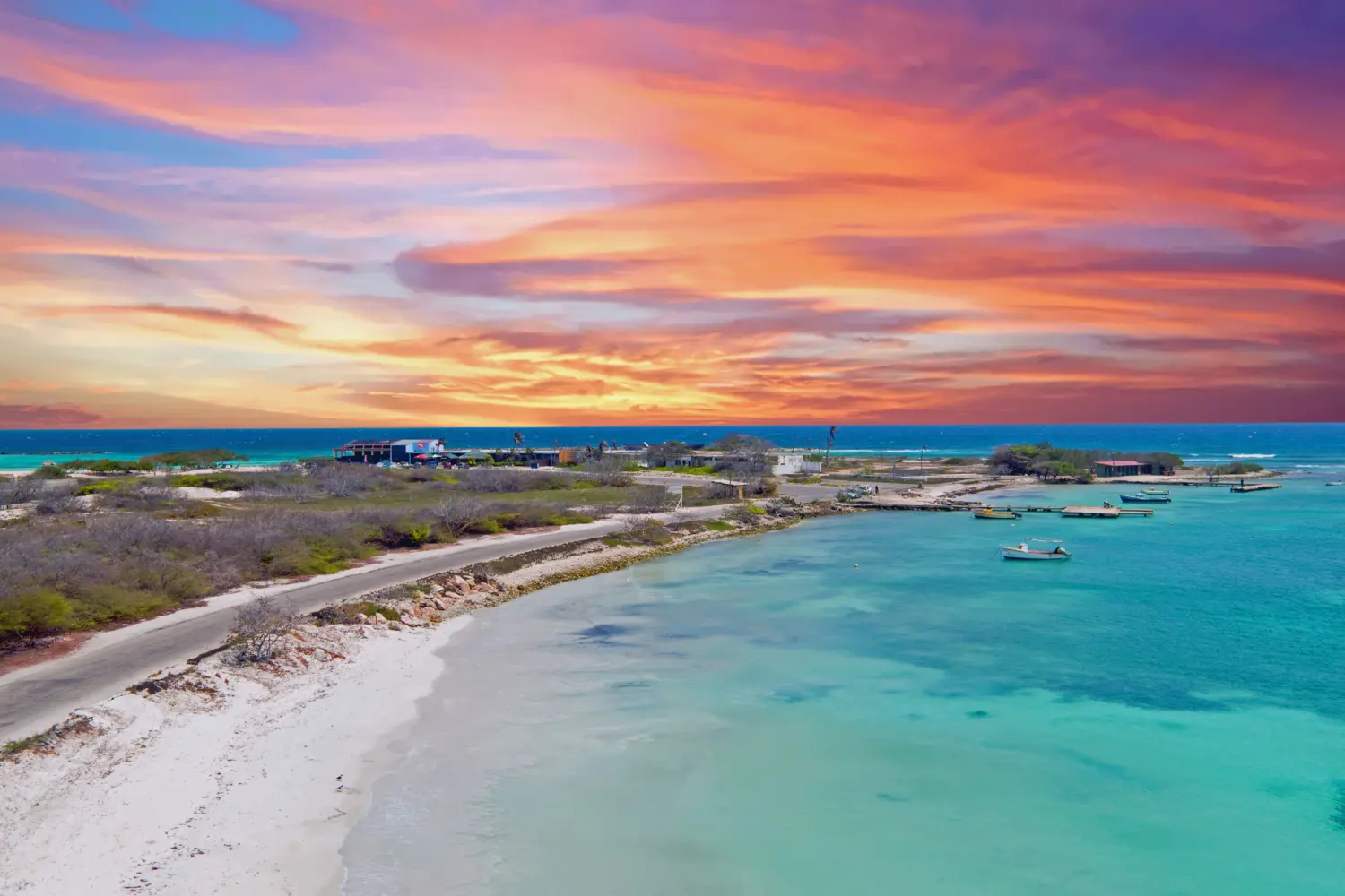 Vue d'une plage à Aruba