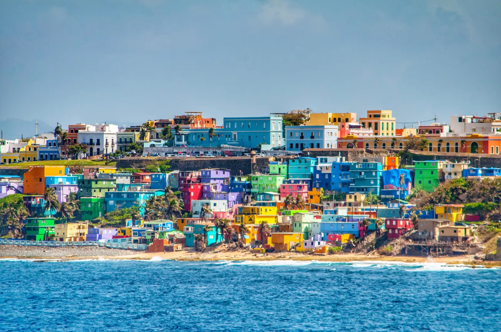 Vue sur des maisons colorées de San Juan, Puerto Rico