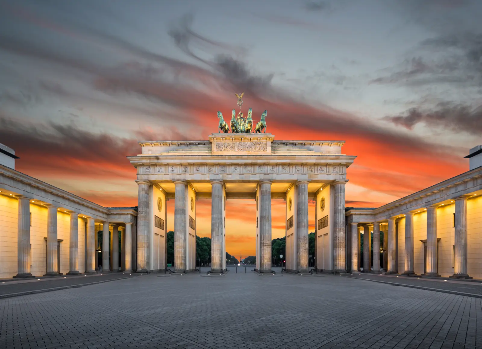 Vue sur la porte de Brandebourg à Berlin en Allemagne