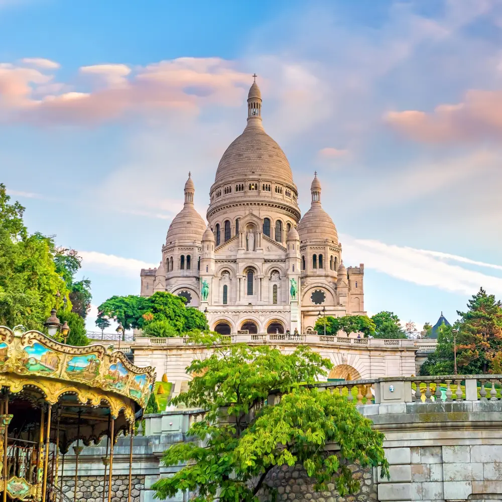 Cathédrale Sacré-Cœur sur la butte Montmartre à Paris en France