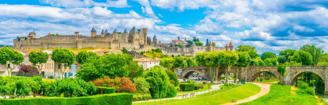 Vue sur la cité médiévale de Carcassonne en France