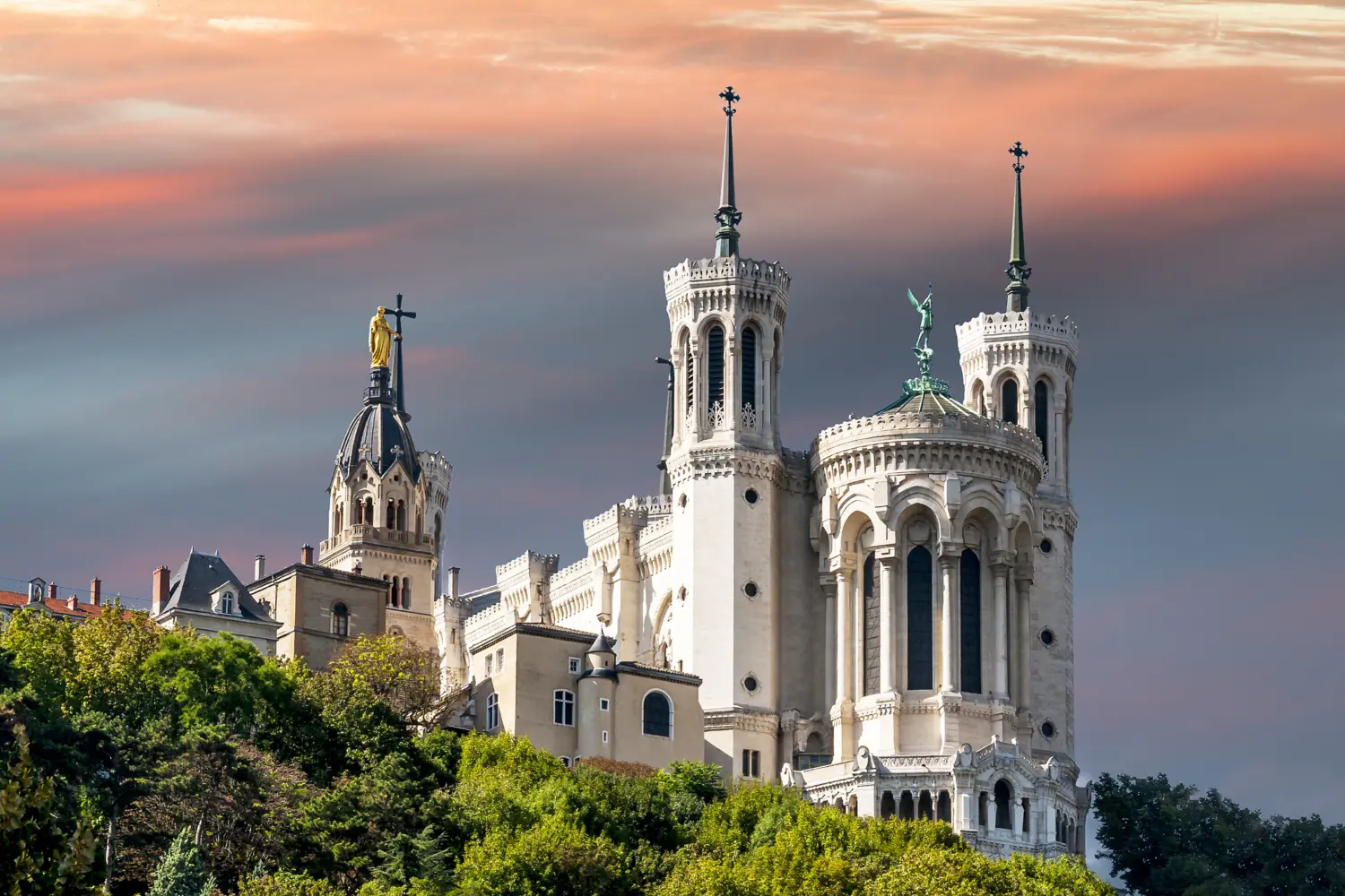 Basilique Notre-Dame-de-Fourvière, Lyon, Monument, Architecture, Basilique