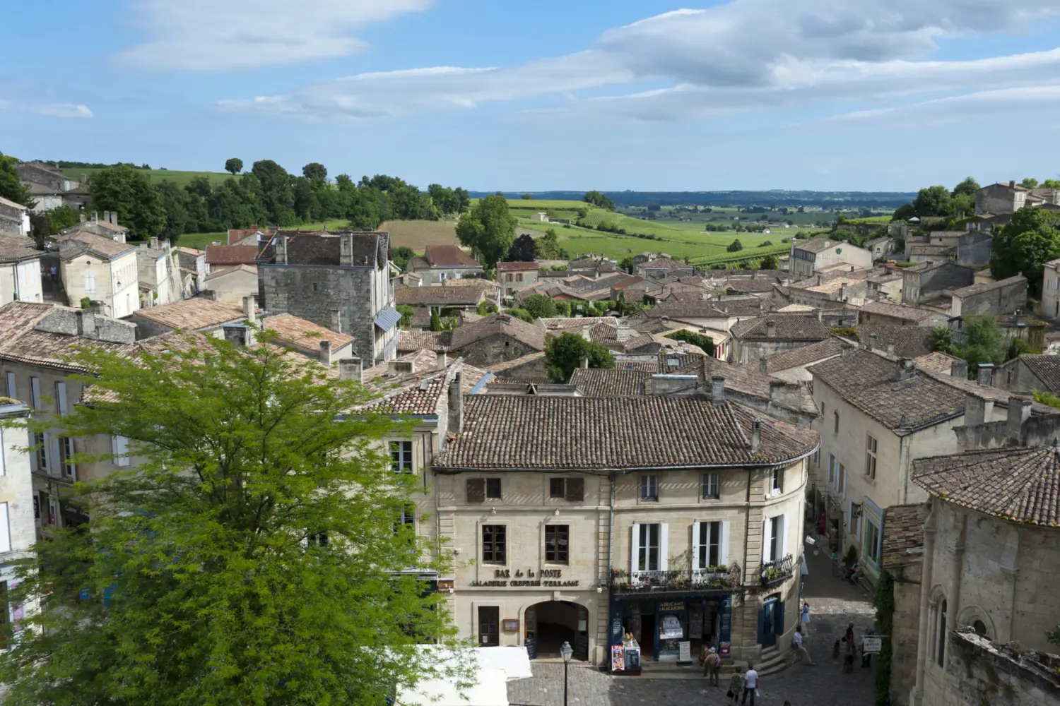 Vue sur Saint-Émilion dans la région de Bordeaux en France