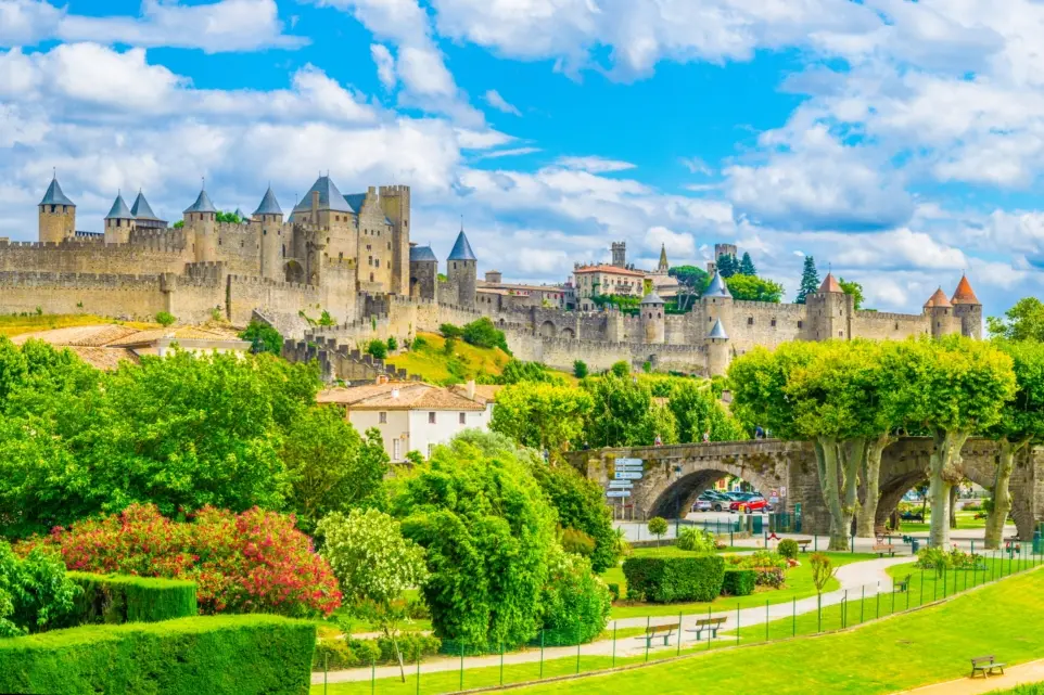 Vue sur la cité médiévale de Carcassonne en France