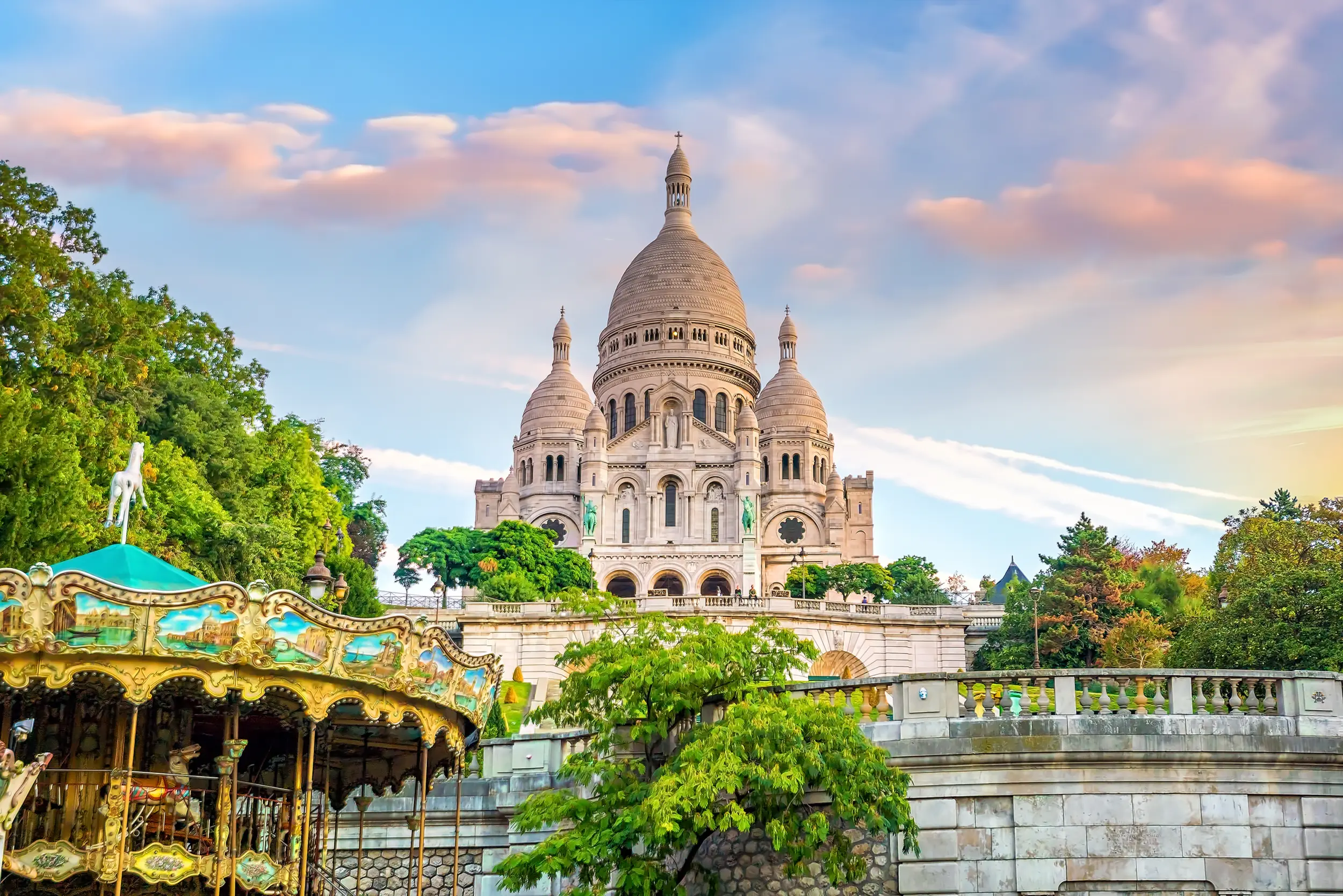 Cathédrale Sacré-Cœur sur la butte Montmartre à Paris en France