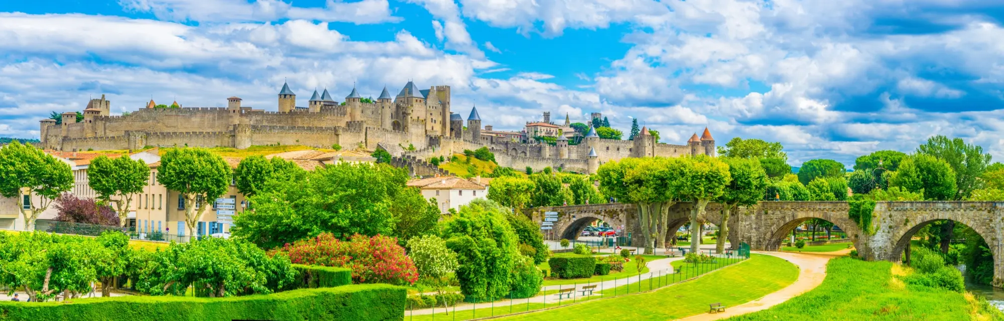 Vue sur la cité médiévale de Carcassonne en France