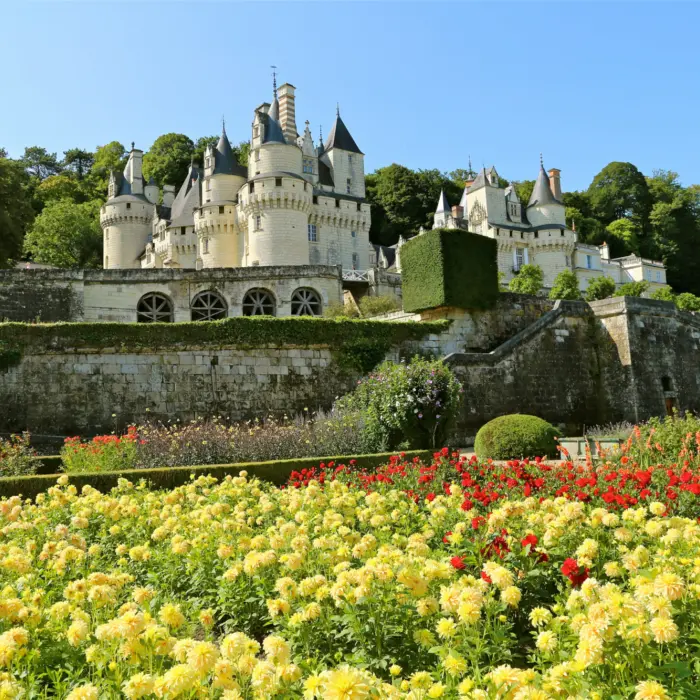 Vue sur le château d'Ussé dans la vallée de la Loire en France