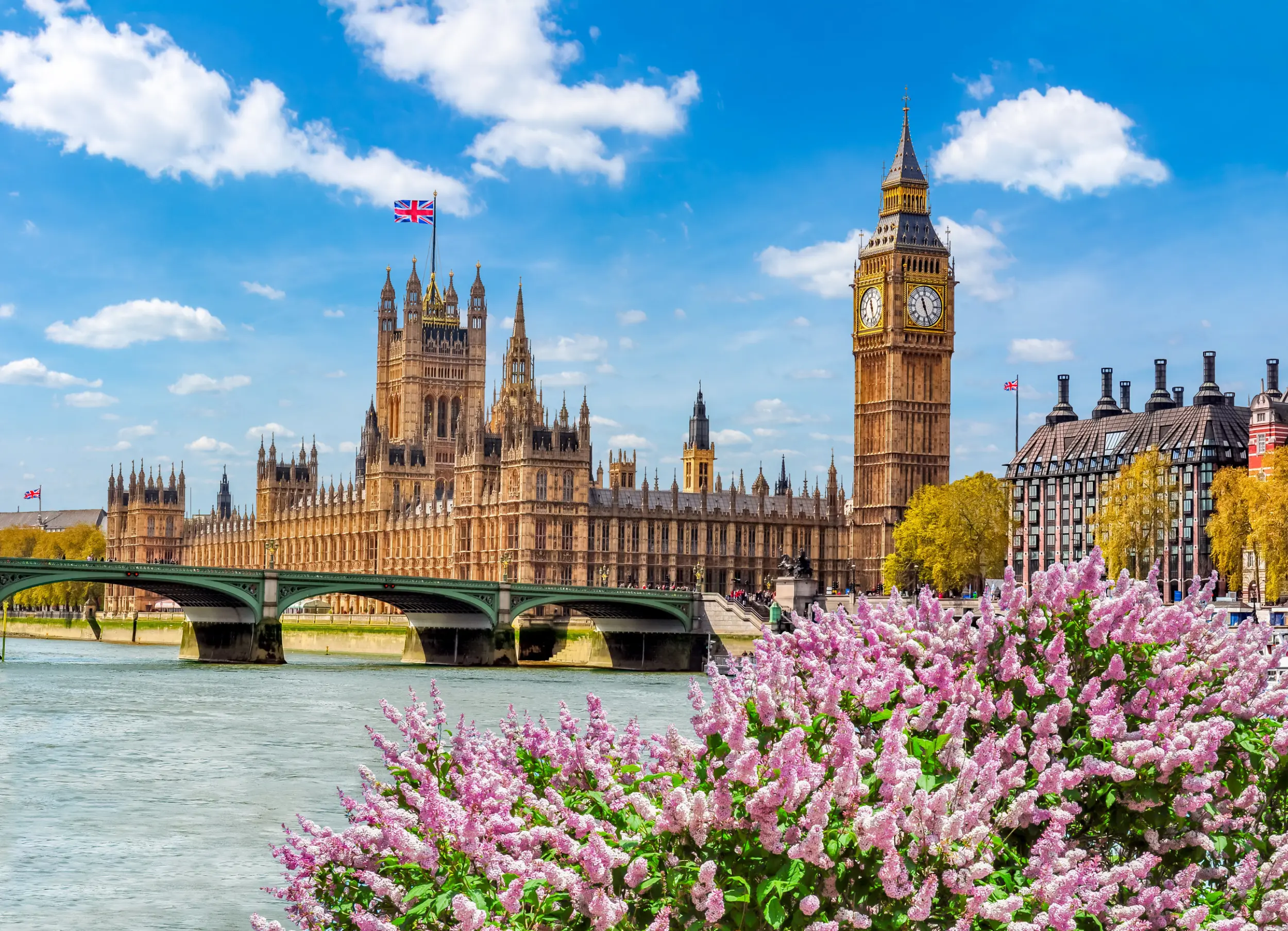 Vue du Big Ben à Londres au printemps