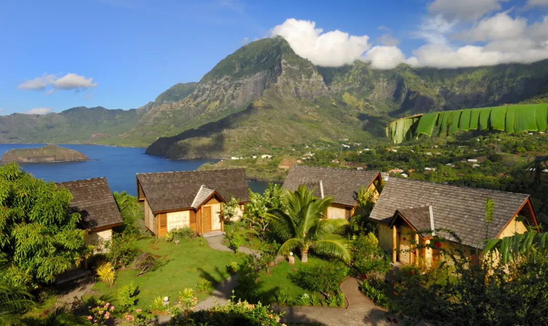 Un complexe hôtelier sur l'île de Hiva Oa dans les Marquises en Polynésie française