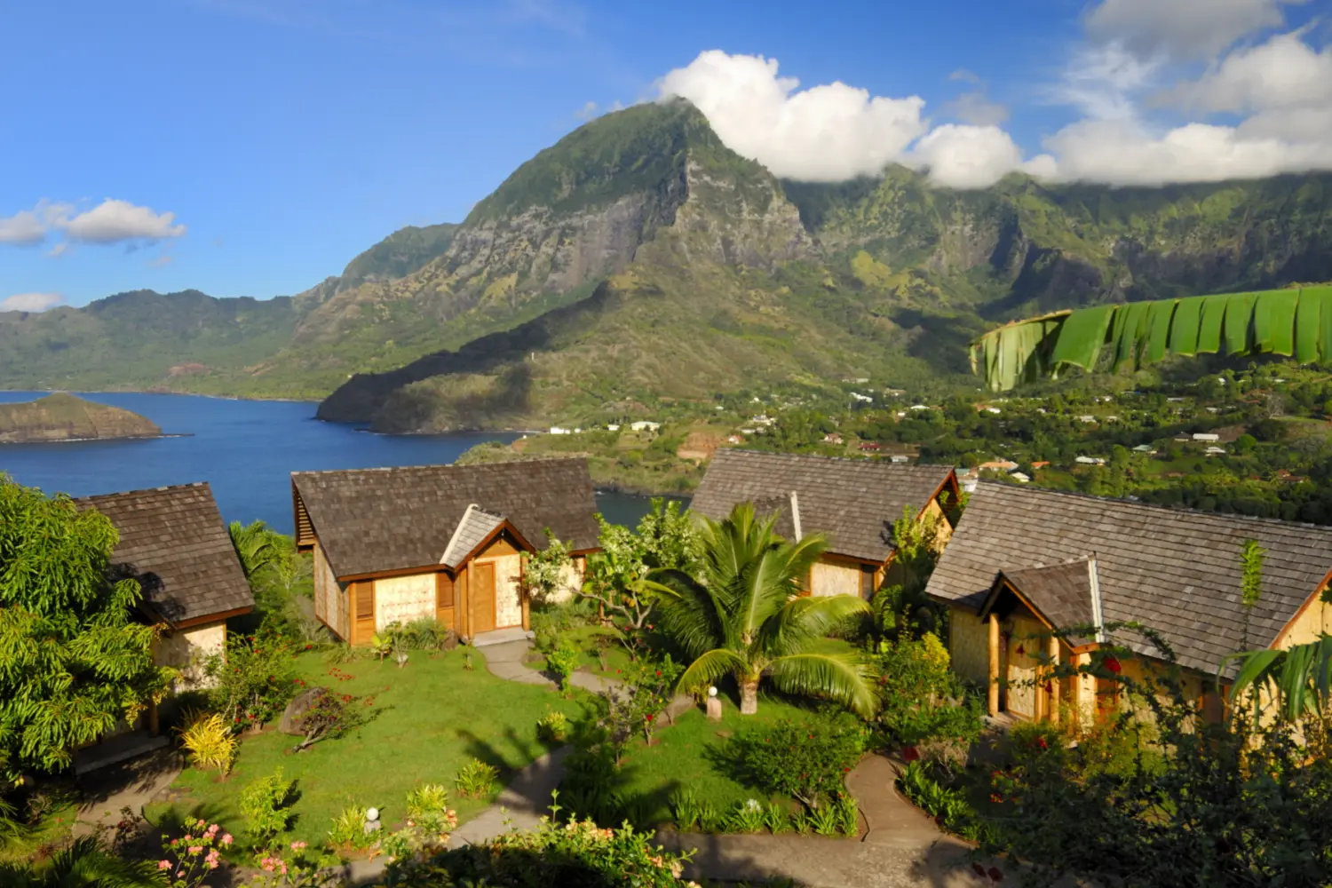 Un complexe hôtelier sur l'île de Hiva Oa dans les Marquises en Polynésie française