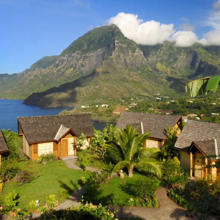 Un complexe hôtelier sur l'île de Hiva Oa dans les Marquises en Polynésie française