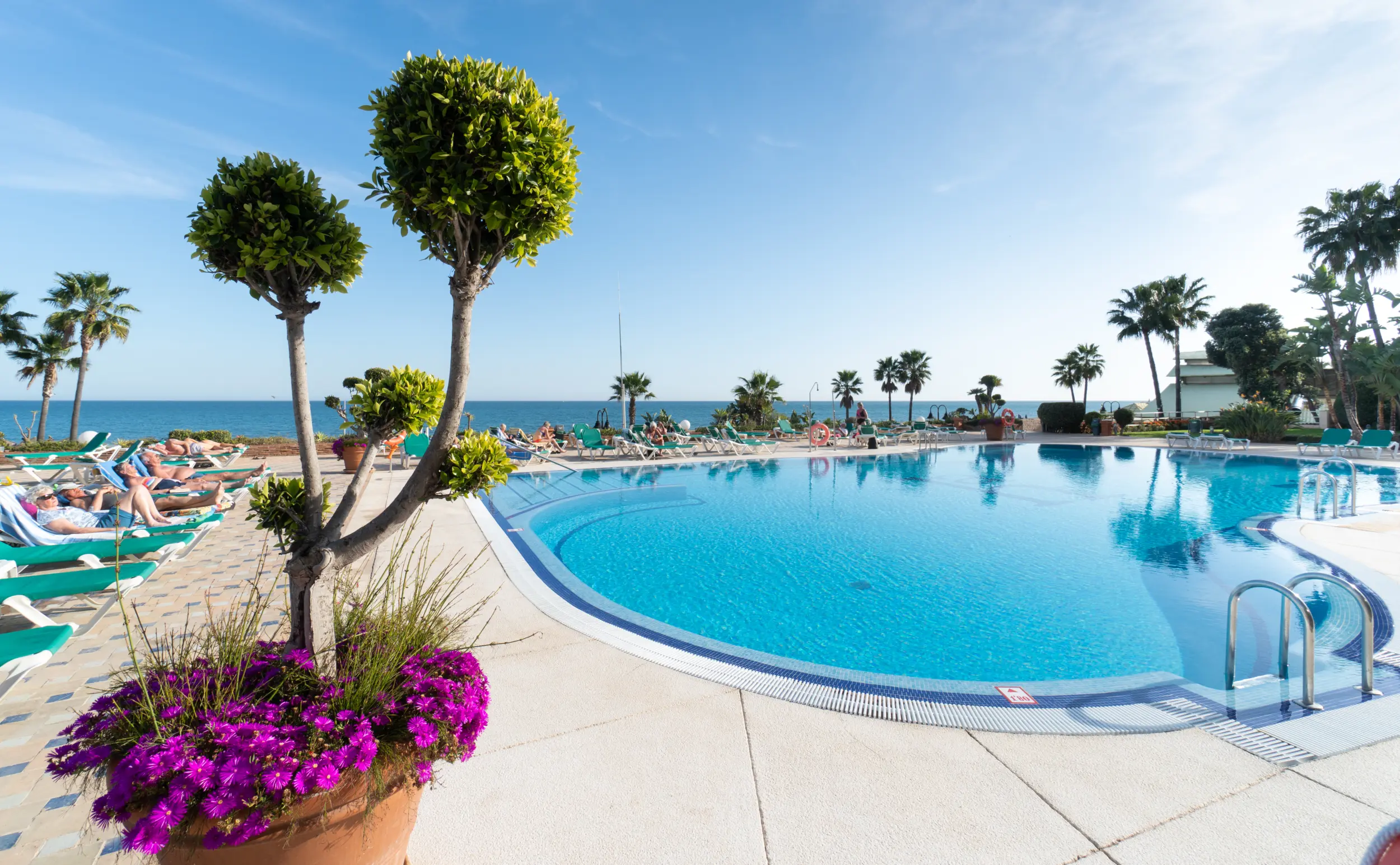 Vue sur une piscine extérieure de l'un des hôtels sur la Costa del Sol